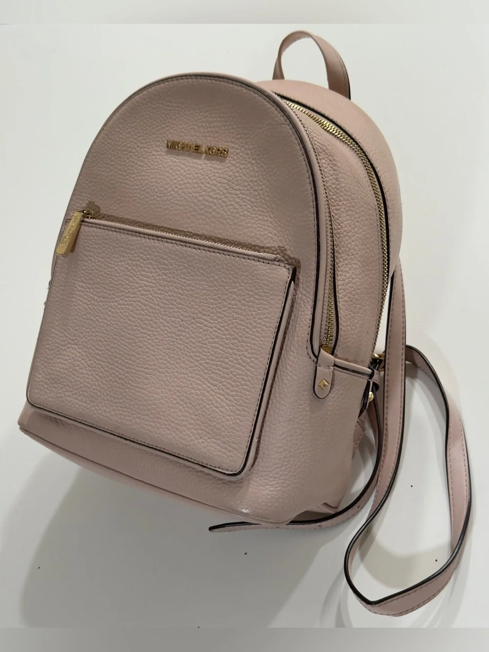 Michael Kors ADINA Women Leather PowderBlush Backpack, School Travel Bag 11x10x5
